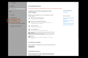 Screnshot der Windwos-Einstellungen: Auf dem Reiter "Anmeldeoptionen" wird die Auswahl der Windows Hello-PIN-Anmeldung gezeigt.