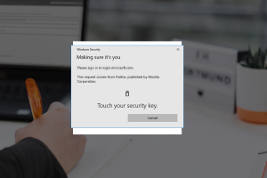 Yubikey registration Now tap with your finger on the golden surface of the Yubikey. You are now logged in to your FH account.