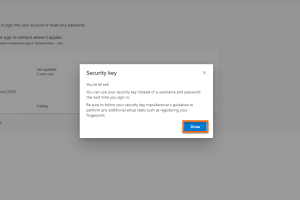 Finalise setup Confirm the last window with "Done". You can now use your Yubikey to log in.