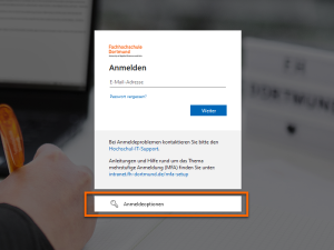 Der Screenshot zeigt ein Login-Fenster von Microsoft, in dem der*die Benutzer*in aufgefordert wird, ihre*seine E-Mailadresse einzugeben. Unter der E-Mail-Eingabe befindet sich eine Schaltfläche mit der Aufschrift "Anmeldemethoden". Diese Schaltfläche ist hervorgehoben, um anzuzeigen, dass sie ausgewählt werden soll.