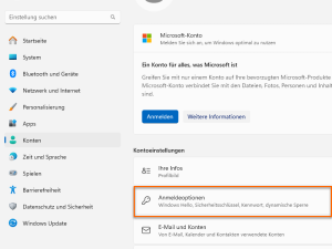 Screnshot der Windwos-Einstellungen: Auf dem Reiter "Anmeldeoptionen" wird die Auswahl der Windows Hello-PIN-Anmeldung gezeigt.
