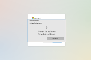 Yubikey einrichten Tippen Sie nun mit Ihrem Finger auf die goldene Fläche des Yubikey.
