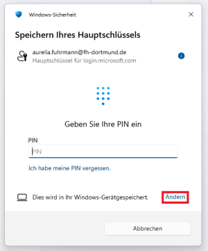 Klicken sie auf die Option "Ändern".