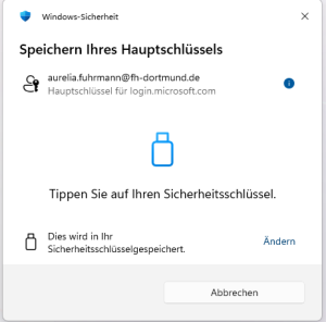 Tippen Sie auf den Yubikey.